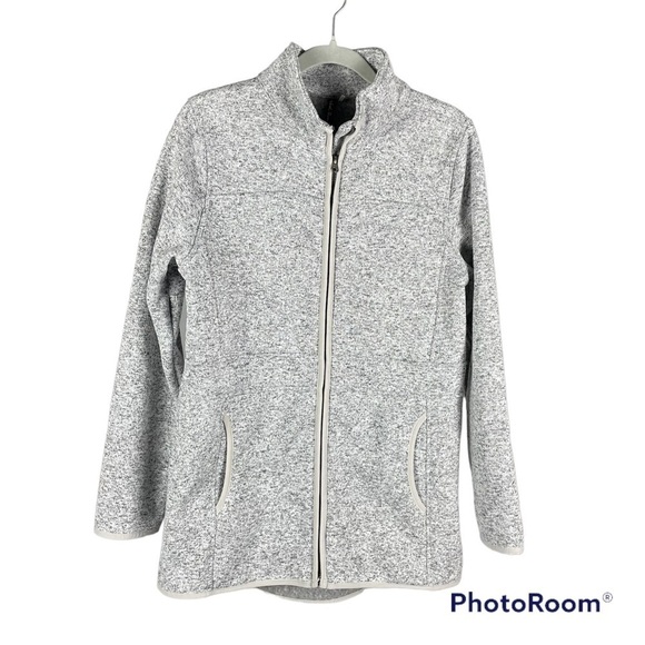 NORTH River Heather Gray Zippered Sweatshirt with Pockets Woman’s Size M - Picture 1 of 9